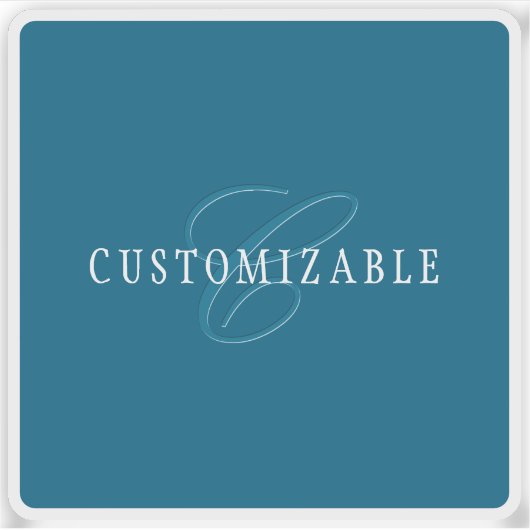 Sticker Monogramme élégant | Bleu océan (Devant)