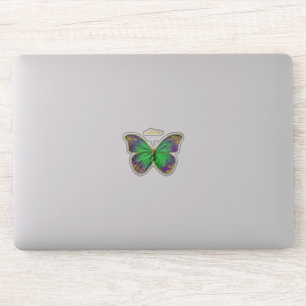 Sticker Monogramme Emerald Purple Gold Butterfly
