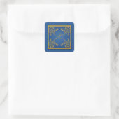 Sticker Monogramme Floral Bleu et Or (Sac)