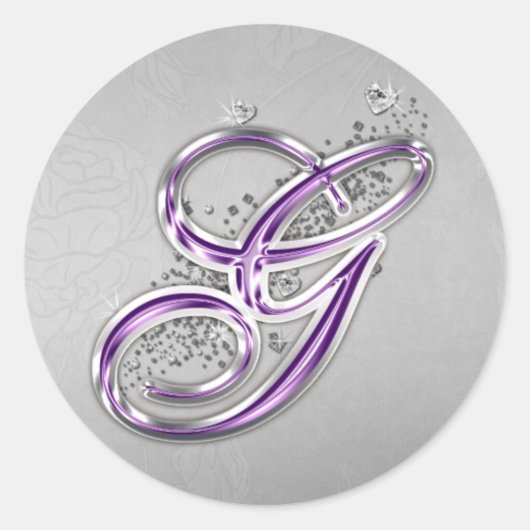 Sticker Monogramme G de Parties scintillant violet (Devant)