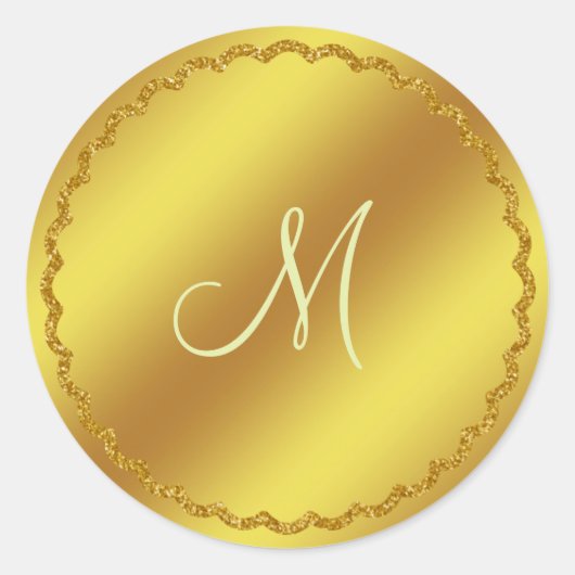 Sticker Monogramme Gold Faux Foil (Devant)