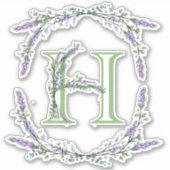 Sticker Monogramme H Lavande Eucalyptus (Devant)