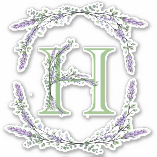 Sticker Monogramme H Lavande Eucalyptus (Devant)