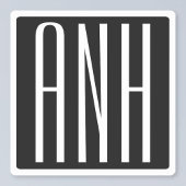 Sticker Monogramme initial | Blanc sur noir