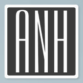 Sticker Monogramme initial | Blanc sur noir