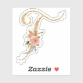 Sticker Monogramme initial F Parties scintillant or Peony  (Feuille)