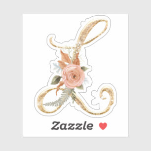 Sticker Monogramme Initial L Gold Parties scintillant Peon