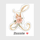 Sticker Monogramme initial L Parties scintillant or Peony  (Feuille)