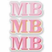 Sticker Monogramme initial minimaliste rose moderne (Devant)
