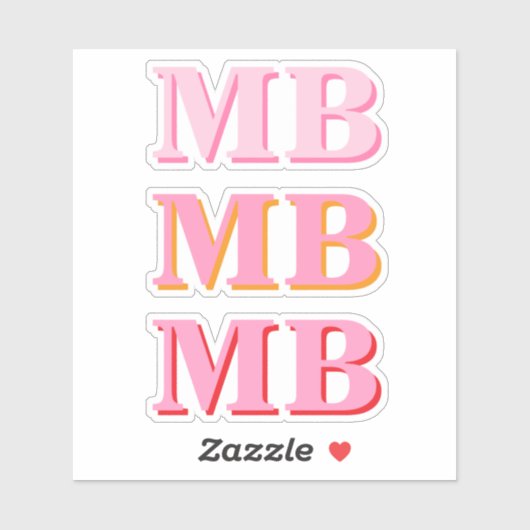 Sticker Monogramme initial minimaliste rose moderne (Feuille)