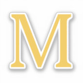 Sticker Monogramme initial or jaune or Nom personnalisé (Recto)