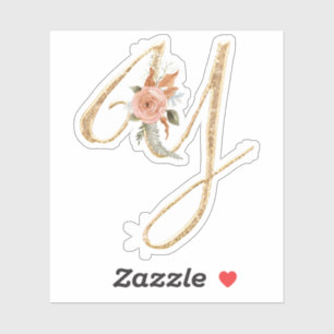 Sticker Monogramme Initial Y Gold Parties scintillant Peon