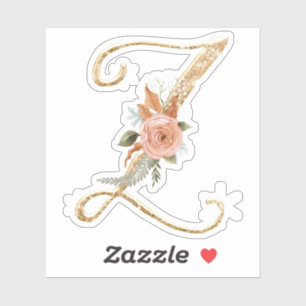 Sticker Monogramme Initial Z Gold Parties scintillant Peon