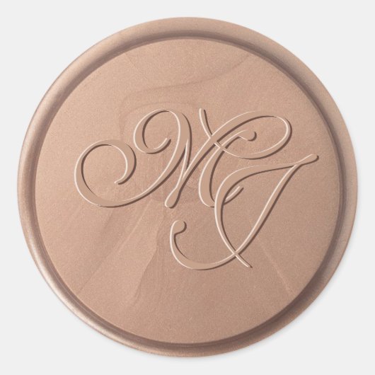 Sticker Monogramme Initiales Chocolat Brown cire S (Devant)