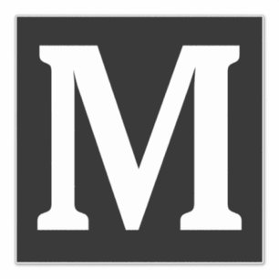 Sticker Monogramme Initiales Nom Noir Blanc Minimaliste