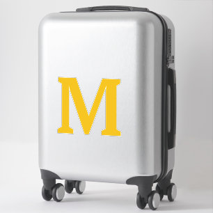 Sticker Monogramme jaune moutarde Initiales Nom Couleur pe