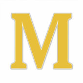Sticker Monogramme jaune moutarde Initiales Nom Couleur pe (Devant)