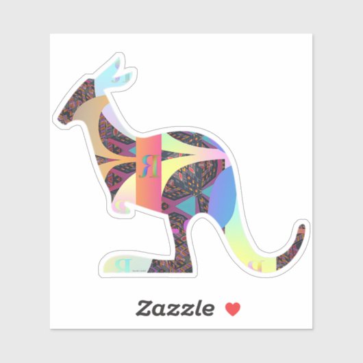 Sticker Monogramme Kangaroo R (Feuille)