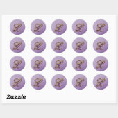 Sticker Monogramme L de Parties scintillant violet (Feuille)