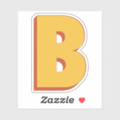 Sticker Monogramme Lettre B, Police Initiale 3D Gras (Feuille)