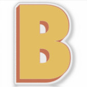 Sticker Monogramme Lettre B, Police Initiale 3D Gras (Devant)