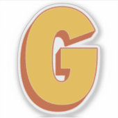 Sticker Monogramme lettre G, police initiale gras 3D (Devant)