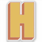 Sticker Monogramme lettre H, police initiale gras 3D (Devant)