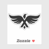 Sticker Monogramme lettre X aile (Feuille)