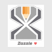Sticker Monogramme lettre X avec crayon (Feuille)
