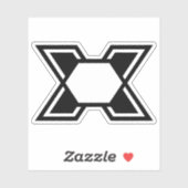 Sticker Monogramme lettre X classique (Feuille)