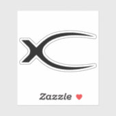 Sticker Monogramme lettre X classique (Feuille)