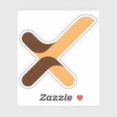 Sticker Monogramme lettre X coche moderne (Feuille)