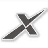 Sticker Monogramme lettre X coche moderne (Devant)