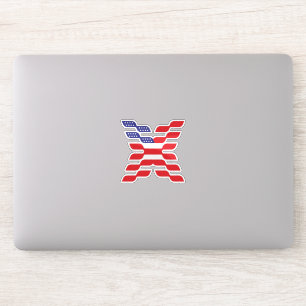 Sticker Monogramme Lettre X Drapeau USA