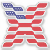 Sticker Monogramme Lettre X Drapeau USA (Devant)