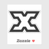 Sticker Monogramme lettre X gras classique (Feuille)