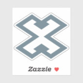 Sticker Monogramme lettre X ligne classique (Feuille)