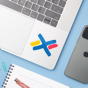 Sticker Monogramme lettre X peinture classique