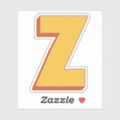 Sticker Monogramme lettre Z, police de caractères initiale (Feuille)