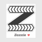 Sticker Monogramme lettre Z style Zebra Arrow (Feuille)