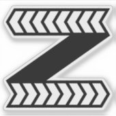 Sticker Monogramme lettre Z style Zebra Arrow (Devant)