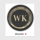 Sticker Monogramme Logo Black Gold Business (Feuille)