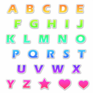 Sticker Monogramme Lumineuse Rainbow Lettres