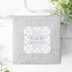 Sticker Monogramme Mariage Arabesque   Gris