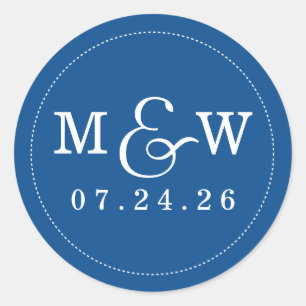 Sticker Monogramme Mariage de charme - Cobalt