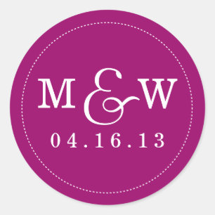 Sticker Monogramme Mariage de charme - Framboise