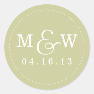 Sticker Monogramme Mariage de charme - Sage