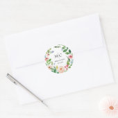 Sticker Monogramme Mariage Floral / Étiquette (Enveloppe)