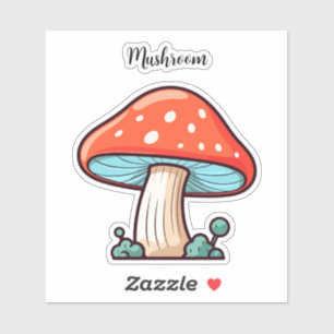 Sticker Monogramme mignon Kawaii Red Musroom Scrapbook