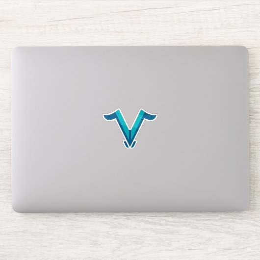 Sticker Monogramme moderne de lettre V ailée (Ordinateur)